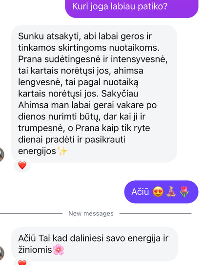 Švelni ir gili joga “AHIMSA” atsiliepimai